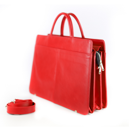 536 Teczka damska 3-komorowa - czerwona KEMER