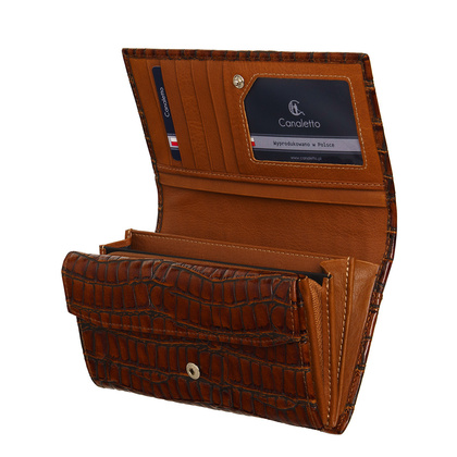 Portfel skórzany damski Canaletto croco PD1634s299 RFID