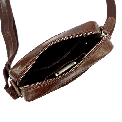 Saszetka męska z naturalnej skóry EL FORREST MB26-23 Brązowa