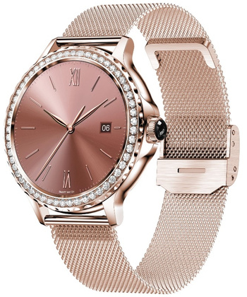 Smartwatch Damski Rubicon RNCF19-1 Różowe Złoto Bransoleta + Pasek