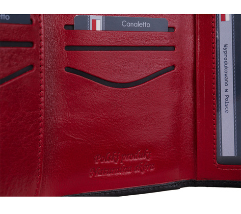 Czarny portfel skórzany Canaletto – elegancja, funkcjonalność i ochrona RFID PD1201cs1638