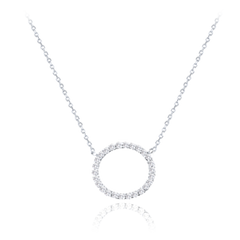 MINET Naszyjnik wykonany z białego złota pierścień z białymi cyrkoniami Au 585/1000 1,75g