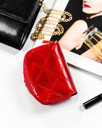 Skorzany portfel damski na bigiel i zatrzask