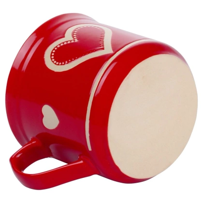 Kubek ceramiczny z uchem / garnuszek do podgrzewania serce 650 ml