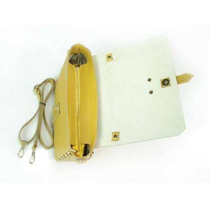 Kuferek listonoszka A5 złote dżety + zamsz żółty Vera Pelle VPK789GL