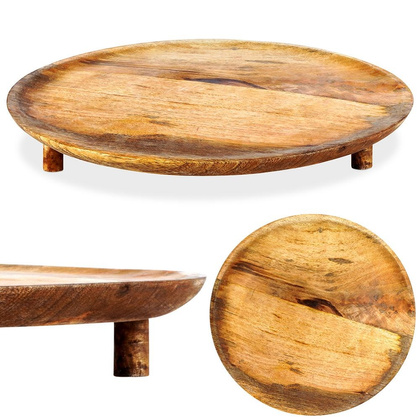 Deska drewniana / taca do serwowania na nóżkach 37 cm