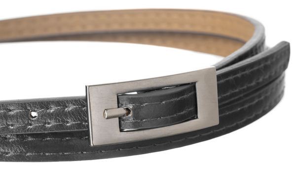 Damski pasek skórzany wąski Cavaldi szary