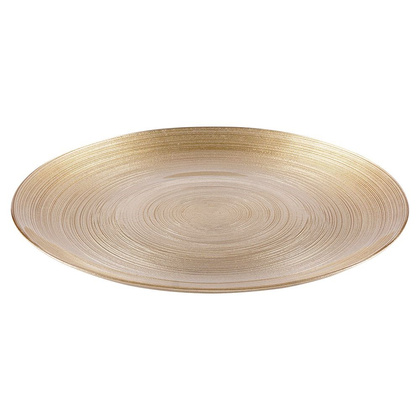 Talerz obiadowy płaski płytki duży szklany złoty 28 cm