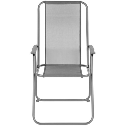 Zestaw mebli ogrodowych okrągły stół 4 krzesła i parasol ciemny szary