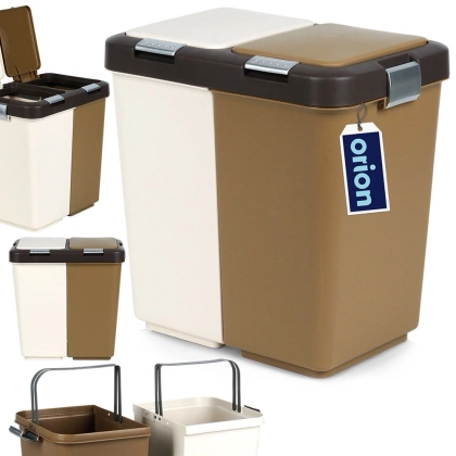 Kosz do segregacji śmieci z pokrywą na odpady 2x10 l