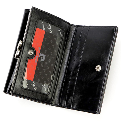 Portfel damski skórzany PIERRE CARDIN 07 SHINY 108 Czarny