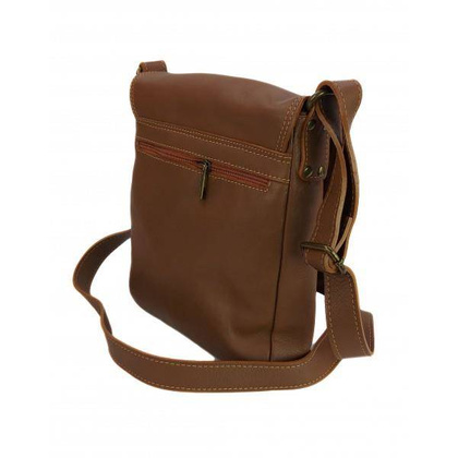 Włoska skórzana listonoszka, raportówka A5 Camel LP361C