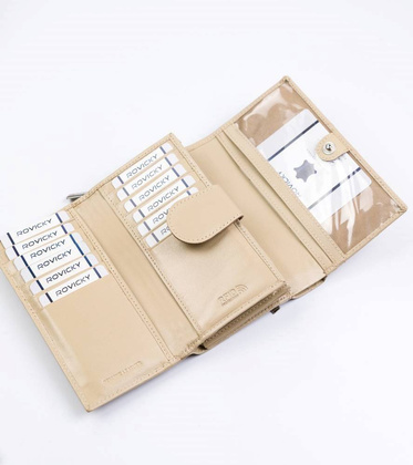 Elegancki portfel z pikowanej skóry naturalnej