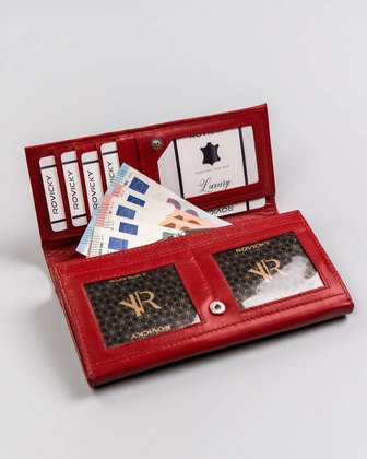 Duży skórzany portfel z systemem rfid protect