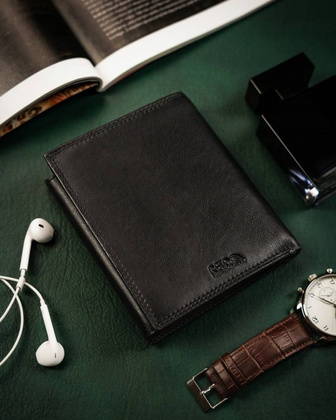 Duży, skórzany portfel męski z systemem rfid