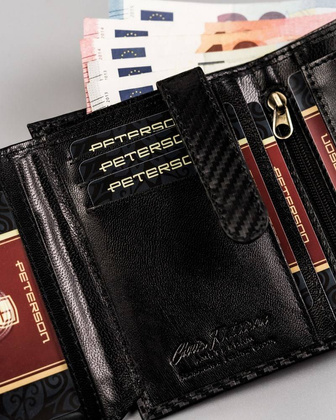 Skórzany portfel męski o karbowanym wykończeniu – peterson