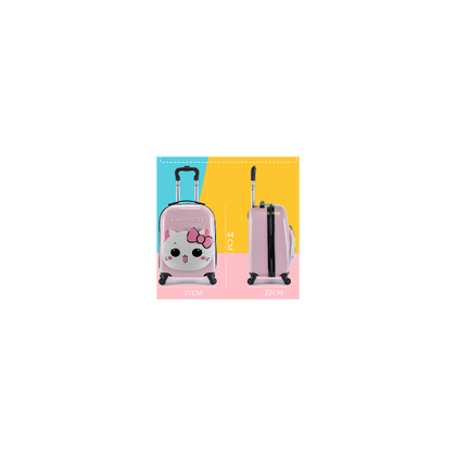 WALIZKA DZIECIĘCA KABINOWA BAGAŻ DZIECI z szyfrem kotek róż WP06