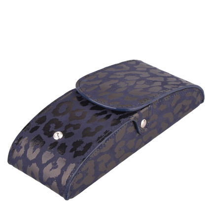 Etui na okulary skórzane KEMER ENO 12 Granatowy / Gepard - min. zamówienie 20 / 50 / 100 szt.