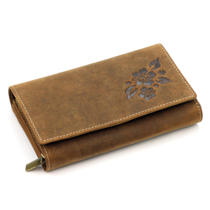 Portfel damski skórzany BLOMST GM196 Zielony