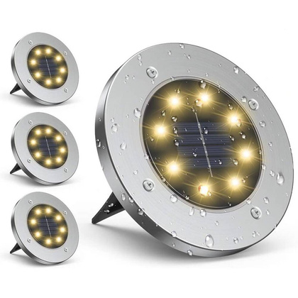 lampa solarna 8 LED SMD do wbicia w podłoże kpl. 4 szt.