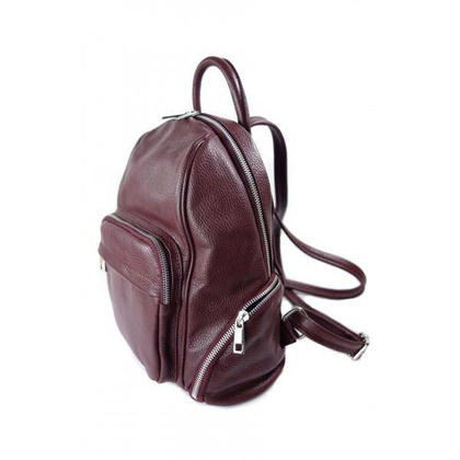Elegancki poręczny plecak Vera Pelle Bordowy VP344R