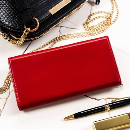 Duzy portfel damski ze skory naturalnej i ekologicznej