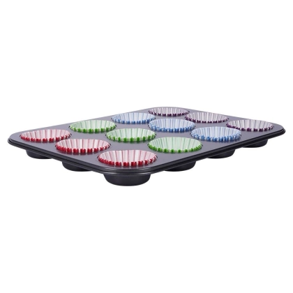 Forma do pieczenia muffinek na muffinki foremki papilotki 12 szt