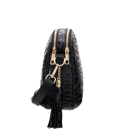 Listonoszka Canaletto ze skóry naturalnej z efektem kropli i złotymi wykończeniami TD808s258