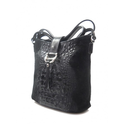 LISTONOSZKA VERA PELLE  CZARNA  KROKODYLEK L22Nk