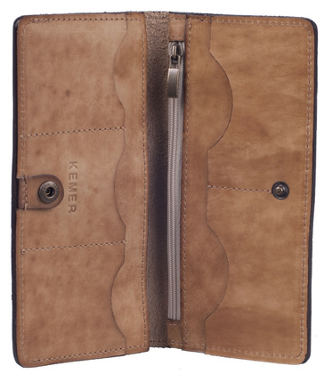 Portfel damski skórzany KEMER P Beżowy - min. zamówienie 20 / 50 / 100 szt.