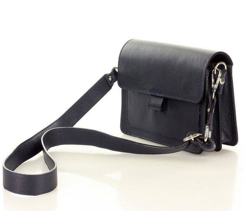 MARCO MAZZINI Torebka listonoszka skórzana messenger italian design granatowa - min. zamówienie 20 / 50 / 100 szt.