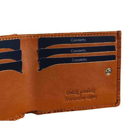 Mały portfel skórzany Canaletto z wzorem krokodylej skóry PD1055s262108 RFID