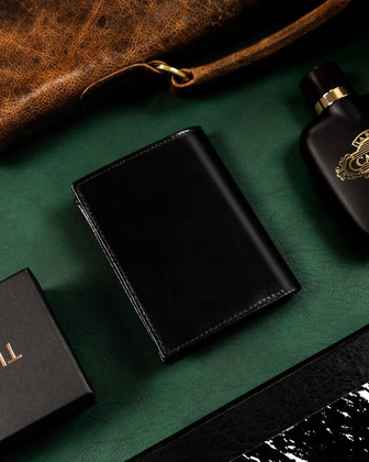 Duzy skorzany portfel meski bez zapiecia