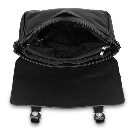 Skórzana listonoszka męska torba na ramię laptopa czarna - Pavone Nero Lukka 2331 BL