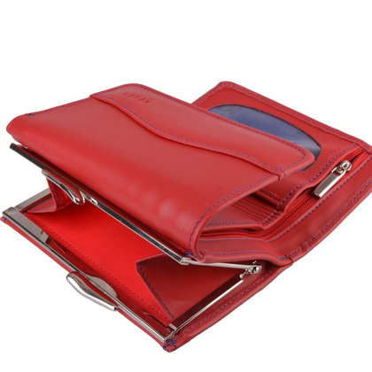 Portfel damski skórzany KEMER P25 LK Czerwony / Granatowy - min. zamówienie 20 / 50 / 100 szt.