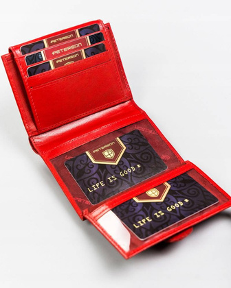 Srednich rozmiarow skorzany portfel damski