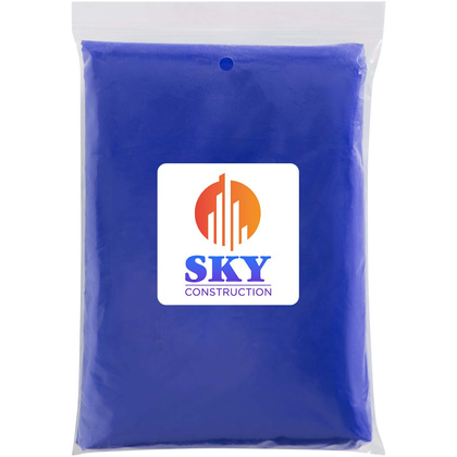 Mayan jednorazowe poncho przeciwdeszczowe z recyklingu z certyfikatem GRS, z pokrowcem do przechowywania