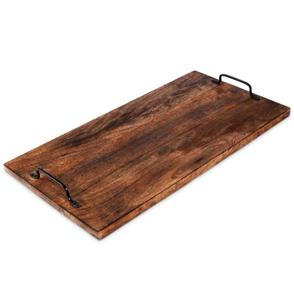 Deska do krojenia z uchwytami drewniana / taca do serwowania 56x29,5 cm