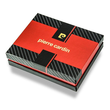 Portfel męski skórzany PIERRE CARDIN TILAK29 8824 RFID Czarny / Czerwony