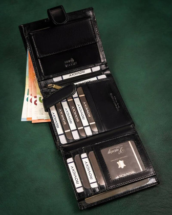 Duzy skorzany portfel meski z systemem RFID