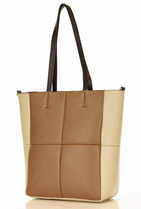 MARCO MAZZINI Oryginalna torba skórzana shopper bag XL slow fashion beż taupe - min. zamówienie 20 / 50 / 100 szt.