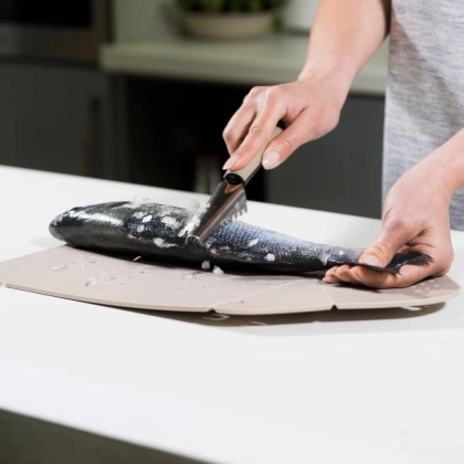 Skrobak skrobaczka stalowa nóż do skrobania obierania łusek ryb MISTY 22 cm