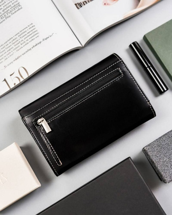 Duży portfel damski z bydlęcej skóry naturalnej