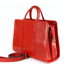 515 Damski kuferek duży pasy-czerwona KEMER