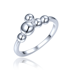 MINET Elegancki srebrny pierścionek z kulkami rozmiar 11