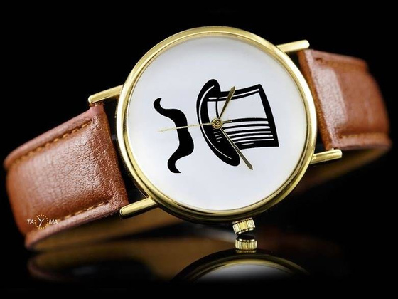 ZEGAREK DAMSKI CYLINDER, WĄSY - asox (zx580a)