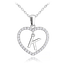 MINET Srebrny naszyjnik litera w sercu „K” z cyrkoniami