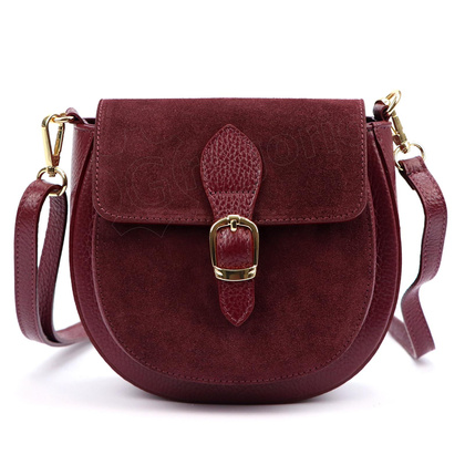 Torebka damska skórzana 25-045 Bordo