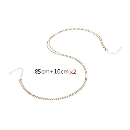 NASZYJNIK PODWÓJNY KRYSZTAŁKI DŁUGI ZŁOTY N544Z