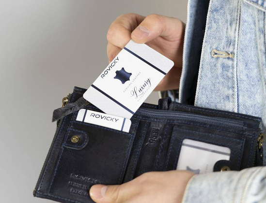 Portfel z dwiema kieszeniami na bilon Rovicky Granatowy